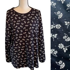 Lands Ens Floral Long Sleeve Tee Shirt Size XL (18)